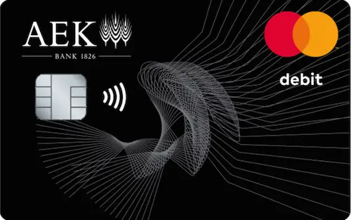 AEK Bank Debit Mastercard für kontaktloses Bezahlen